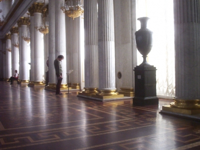 my brother checking out the hermitage (day 1 hermitage)