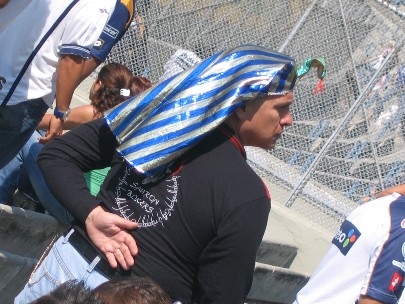 Surreal? A pharaoh at the soccer game...