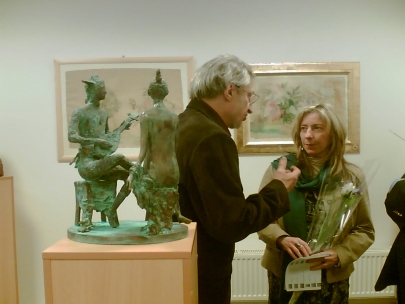 Ahafonov with the wife Shantal... at his exhibition opening