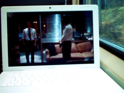 on a train watching west wing