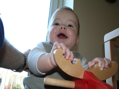 I can ride the reindeer !