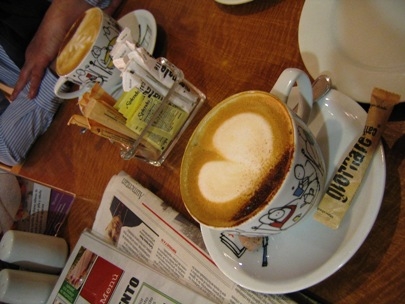 A cup of coffee shared with Marichu before travelling to Buenos Aires