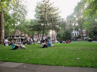 sushi for lunch in the park