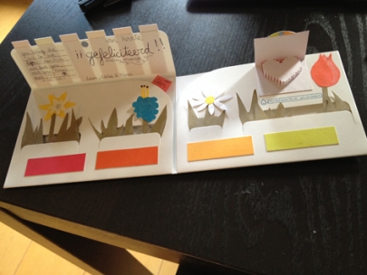 working in oumis b-day card