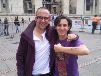 During the 24-0 campain with one of the colombian rock fiures.