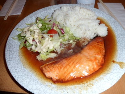 delicious salmon teriyaki rice at misato 